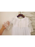 Long Sleeves White Lace Tulle Flower Girl Dress With Attached Cape Long Sleeves White Lace Tulle Flower Girl Dress With Attached Cape
